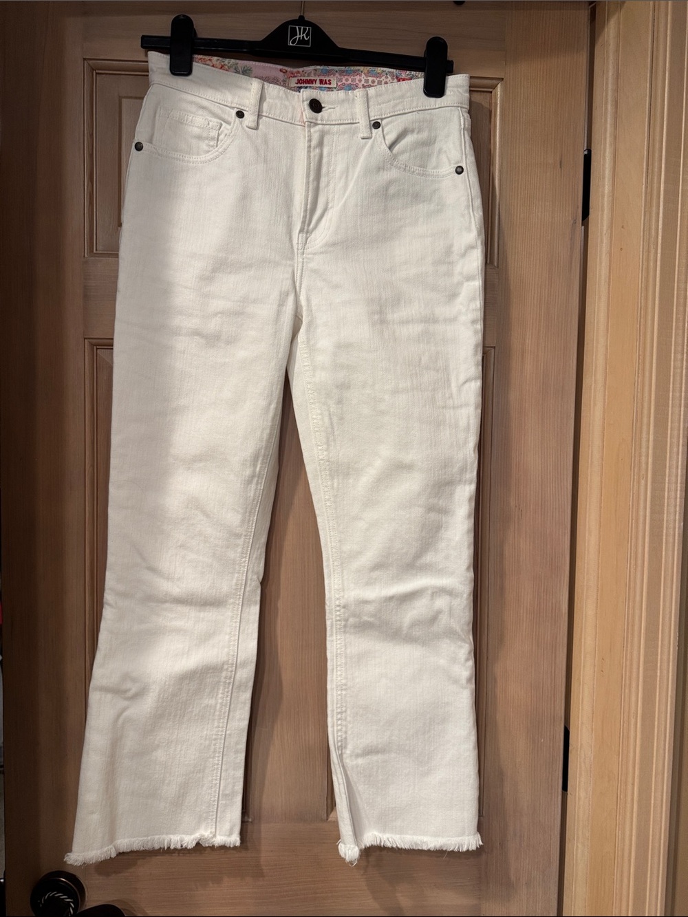 Johnny Was White Straight-Leg Jeans